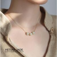 ราคา สร้อยคอเงินแท้ 92.5% Hetian jade N-69 ชุบทอง 18K ประดับหยกธรรมชาติ ขนาดความยาว 40-45 ท (19789696176)