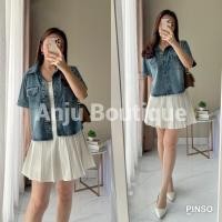 ราคา KEMEJA เสื้อยีนส์ผู้หญิง | เสื้อยีนส์ครอปผู้หญิง | เสื้อยีนส์แขนสั้นผู้หญิง | เสื้อเชิ้ตยีนส์ CARLOS - ANJU (47852554847)