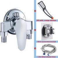 ราคา G1/2" Bathtub Shower Faucet Hot and Cold Water Mixing Valve Bathroom Set Countertop Mounted Chrome Plated Valve Bath Sho (27319702911)