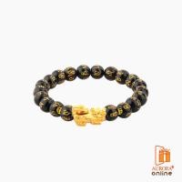 ราคา AURORA สร้อยมือปี่เซียะหมุนเรียกทรัพย์หิน สีดำลาย ทองแท้ 99.9% (26980116500)