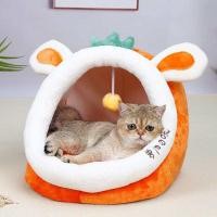 ราคา Kutiepom ที่นอนแมว เบาะนอนแมว ที่นอนสุนัข เบาะนอนสุนัข เบาะมุด นุ่มถอดซักได้ มีลูกบอล Super Cute Cat Cave Bed with Ball (20208142917)