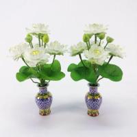 ราคา แจกันเบญจรงค์ประดับดอกบัวหลวงสีขาว ทำจากผ้าหัตถกรรมบางไทร งานแฮนด์เมค แพค 1 คู่ (2008508166)