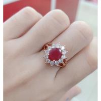 ราคา #แหวนนาคพลอยทับทิมล้อมเพชร (20195433949)