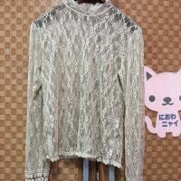 ราคา เสื้อซีทรูลูกไม้คอปีนสีน้ำตาล อกก่อนยืด 38 ยืดได้ 46 นิ้ว (6420528149)