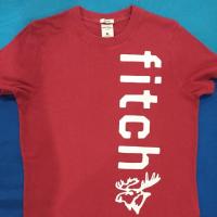 ราคา (พร้อมส่ง ของแท้) เสื้อยืดคอกลม Abercrombie สีแดง (1924737706)