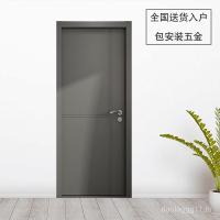 ราคา ประตูไม้เนื้อแข็งห้องนอนฉนวนกันเสียงที่เรียบง่ายเงียบชุดประตูไม้เนื้อแข็งทาสีประตูไม้เนื้อแข็งคอมโพสิตประตูหลาย (46051064243)