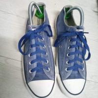 ราคา Converse all star รองเท้าผ้าใบมืองสอง สีน้ำเงินสด รองเท้าคอนเวิส (5916413007)