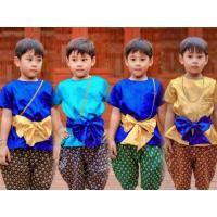 ราคา Tp // Eb // AA // sj // ชุดไทยโจงกระเบนเด็กชายลายไทย มาคู่กับเสื้อผ้าซาติน และผ้าคาดเอว (28353252637)