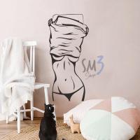 ราคา สติ๊กเกอร์ติดผนัง PVC กันน้ำ ภาพSilhouette ผู้หญิงถอดเสื้อ (11608280350)
