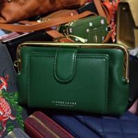 ราคา กระเป๋าสตางค์แบบป๊อกแป๊กสีเขียว (3329164022)