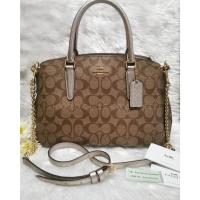 ราคา ของแท้ ของใหม่ % Coach Sage Carryall in signature canvas GOLD/KHAKI/PLATINUM (#F73292) ⁣⁣⁣⁣⁣⁣⁣กระเป๋าทรงถังใหญ่ 13 นิ้ว (12503511491)