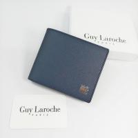 ราคา Guy Laroche กระเป๋าสตางค์ผู้ชาย พับสั้น สีน้ำเงินดำ หนังแท้ หนังลาย โลโก้ GL สีเงิน ของแท้100% (18179142382)