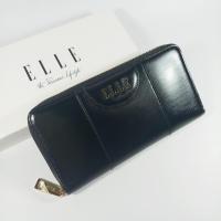 ราคา ELLE แท้!!! กระเป๋าสตางค์ผู้หญิงใบยาว ซิปรอบ สีดำ หนังแท้ หนังลาย โลโก้ทอง ซิปทอง ของใหม่!!! (11848975341)