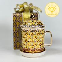 ราคา ของขวัญปีใหม่แก้วมัคเบญจรงค์ ❤️แถมฟรีกล่องของขวัญและโบว์ แก้วน้ำเบญจรงค์ ของรับไหว้ ที่ระลึกเกษียณอายุ (24052243931)