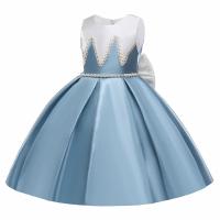 ราคา [0197-OK] ❝สีแดง/สีฟ้า/สีน้ำตาลทอง❞ ชุดออกงานเด็กหญิง ชุดราตรีเด็ก ทรงสั้น แขนกุด กระโปรงบาน ปักลูกไม้ แต่งมุก (20365424829)