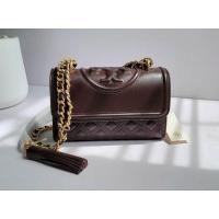 ราคา 8.4"️ขาดทุน️ลดกระหน่ำ แท้ 100% Tory Burch FLEMING SMALL CONVERTIBLE SHOULDER BAG สีน้ำตาลแดงไวน์ St (29025616508)