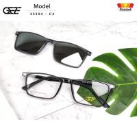 ราคา กรอบแว่นสายตา GEZE Clip-On รุ่น 22204 - C4 เต็มกรอบสีดำใส คลิปออนแม่เหล็ก เลนส์กันแดดPolarized (28607479206)
