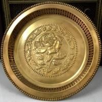 ราคา โตกทองเหลืองดุนลายกุหลาบขนาด 12 นิ้ว (671802523)