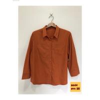 ราคา เสื้อเชิ้ตทรงเกาหลีสีส้มอิฐ (18144864723)