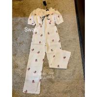 ราคา จั้มสูทขายาวสีขาว Jumpsuit ชุดสีขาวงานป้ายSwan-S (21465414903)