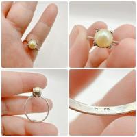 ราคา แหวนเงินแท้ แต่งมุกแท้ อะโกย่า ไซส์ 53 งานญี่ปุ่นมือสอง (41922586926)