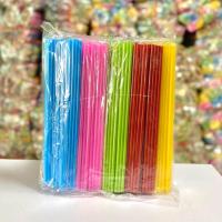 ราคา ( ยกแพ็ค 10 ห่อ ) หลอดยาวพิเศษคละสี หลอดพลาสติกใช้แล้วทิ้ง หลอดดูดน้ำยกยกแพ็ค (14396627444)