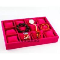 ราคา ที่โชว์นาฬิกา ที่โชว์สร้อยข้อมือ ที่เก็บนาฬิกา ที่วางกำไล ที่โชว์กำไล ถาดกำมะหยี่ มีหมอน 12ช่อง (2284311203)