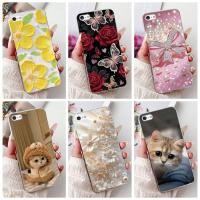 ราคา สําหรับ iPhone 5 5s SE (2016) 4 4s Elegant Floral Cat Painting Soft Silicone TPU เคสโทรศัพท์ (27137791797)