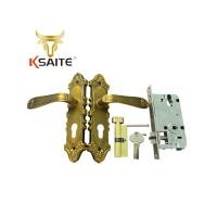 ราคา Faux WOODEN Faux BRONZE HANDLE LOCK สีเหลืองโลหะผสม ROOM LOCK SUITABLE สําหรับไม้ประตูและประตูเหล็ก (40714537315)