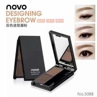 ราคา novo 5088 โนโวที่เขียนคิ้วตลับ พร้อมแปรงปัดคิ้ว เขียนคิ้วฝุ่นอัดแข็งตลับ เขียนง่าย กันน้ำ สไตล์เกาหลี Eyebrow Powder (2629185645)