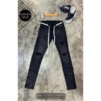 ราคา กางเกงขาเดฟดำฟอกปะแต่งลายขาด (44002120634)