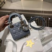 ราคา DIOR กระเป๋าสะพายไหล่ 여성 หนังนำเข้าคุณภาพสูงสีคลาวด์บลู, มีฮาร์ดแวร์สีทองสว่าง, ขนาดใหญ่ 12x10x5 ซม. (50750766320)