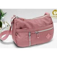 ราคา PY 9719 กระเป๋าสะพาย ผ้าร่มลายย่น เป็นผ้าร่มรุ่นใหม่ น้ำหนักเบามาก และกันน้ำได้ ขนาด 9" (7078157977)