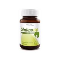 ราคา VISTRA Ginkgo 120 mg 30 เม็ด วิสทร้าอาหารเสริมสารสกัดจากใบแปะก๊วย กิงโกะ (3733057141)