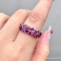 ราคา แหวนเงินแท้ 925 ฝังพลอยโรโดไลท์(Rhodolite Garnet) ทรงหยดน้ำสลับพลอยอเมทิสต์(Amethyst) ทรงกลม พลอยจุกๆเต็มหน้านิ้วค่ะ (48001065164)