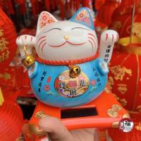 ราคา แมวกวักเซรามิค กล่องใส สูง5.5นิ้ว **สีฟ้า แมวนำโชค แมวสไตล์ญี่ปุ่น กวักโชคลาภเงินทองเรียกลูกค้า เซรามิค เปิดกิจการ (5681685076)