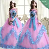 ราคา (สนใจเช่าทางแชทค่ะ) ชุดแฟนซียาวเกาะอกสีชมพูสวยหวาน (29804304606)