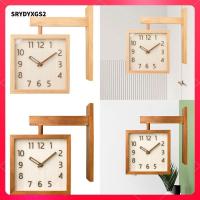 ราคา [Srydyxgs2] นาฬิกาแขวนเงียบไม่ติ๊กตกแต่งผนังนาฬิกาไม้สองด้านเวลา360องศาหมุนใบหน้าอ่านง่ายเหมาะสําหรับห้องนั่งเล่นบ้านของ (43024408825)
