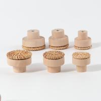 ราคา ญี่ปุ่นพระเข้าสู่ระบบสไตล์หวายจับหลุมเดียวด้ามไม้ลิ้นชักมือจับประตูตู้รอบ เต็งหยวน ด้ามไม้ (46702187982)