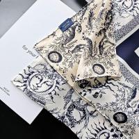 ราคา VERSACE2560 Sweet Printing Silk Square Scarf Hair Band All-Match Square Scarf (49402085103)