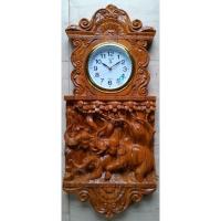 ราคา นาฬิกาไม้สักแกะสลักรูปช้าง 3 ตัว (27362096199)