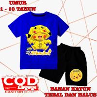 ราคา KATUN ชุดเด็กลายการ์ตูน pokemon pikachu motif 2 วัสดุผ้าฝ้ายพรีเมี่ยม พิมพ์สกรีน DTF cln สีดํา (24197504493)