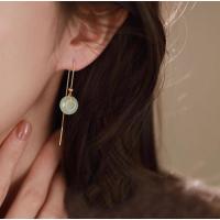 ราคา ต่างหูเงิน S925 หยกเหอเทียน hetian jade สีทอง (50250302023)