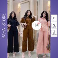 ราคา ชุดเสื้อคอปกกวางโจวกับกางเกงจีบ หรูหรามาก สีชมพู - สีดํา - สีเบจ - สีน้ําตาล (รูปถ่ายจริงถ่ายทางร้าน) - ร้านปาหะ (24877981705)