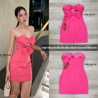 ราคา งานป้าย NABI เดรสออกงานสีชมพู เดรสสั้นเกาะอกดีเทลเว้าช่วงอกแต่งโบว์น่ารัก ทรงสวยเป๊ะ เซ็กซี่ (24001616003)