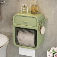 ราคา กล่องกระดาษทิชชู่ติดผนัง กล่องกระดาษทิชชู่กันน้ำแบบไม่ต้องเจาะ ชั้นวางม้วนกระดาษชำระ (26261941379)