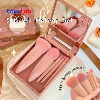 ราคา Tokotab - ชุดแปรงแต่งหน้า 5 ชิ้น Mini Brush Make Up Brush Kit แปรงแต่งหน้าแบบพกพา แปรงแต่งหน้าขนาดเล็ก แปรงกระจก (47802328332)