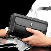 ราคา Yingbang กระเป๋าสตางค์ผู้ชายผู้สูงอายุแบบสั้น Multi-card Clutch Double Zipper Wallet KK11.16 (48251515069)