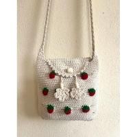 ราคา กระเป๋าถัก แต่งลายสตอเบอรี่นูน สะพายข้าง (28229428958)