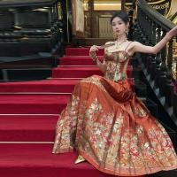 ราคา ใหม่สไตล์จีน ฮันฟู ชุดหญิง 2025 สไตล์จีนชุดสีแดงรัดตัว ก้างปลา ด้านบนกระโปรงหน้าม้าชุดสองชิ้น 9.16ที (42969206253)